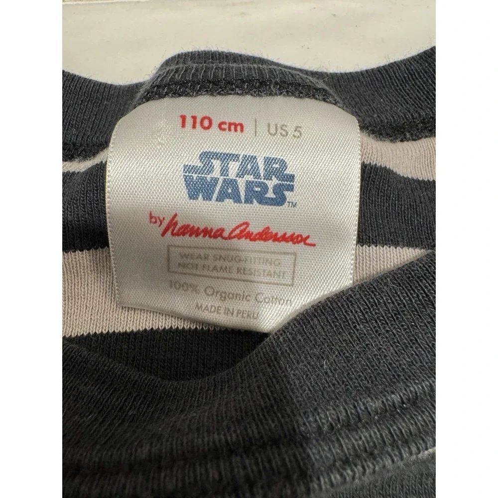 Hanna Andersson Darth Vader Star Wars Pajamas Sz 5 Organic Cotton Black Stripe